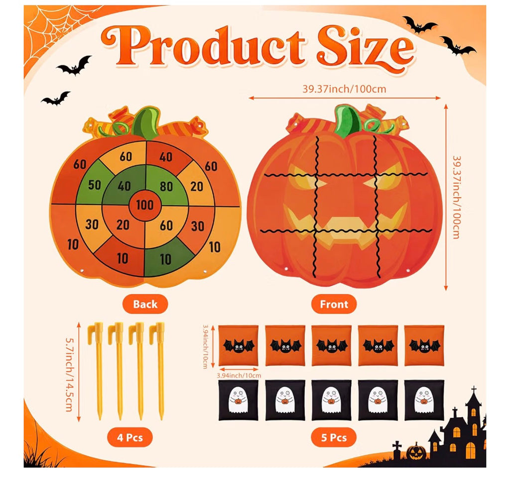 Halloween Pumpkin Tic Tac Toe Toss Game