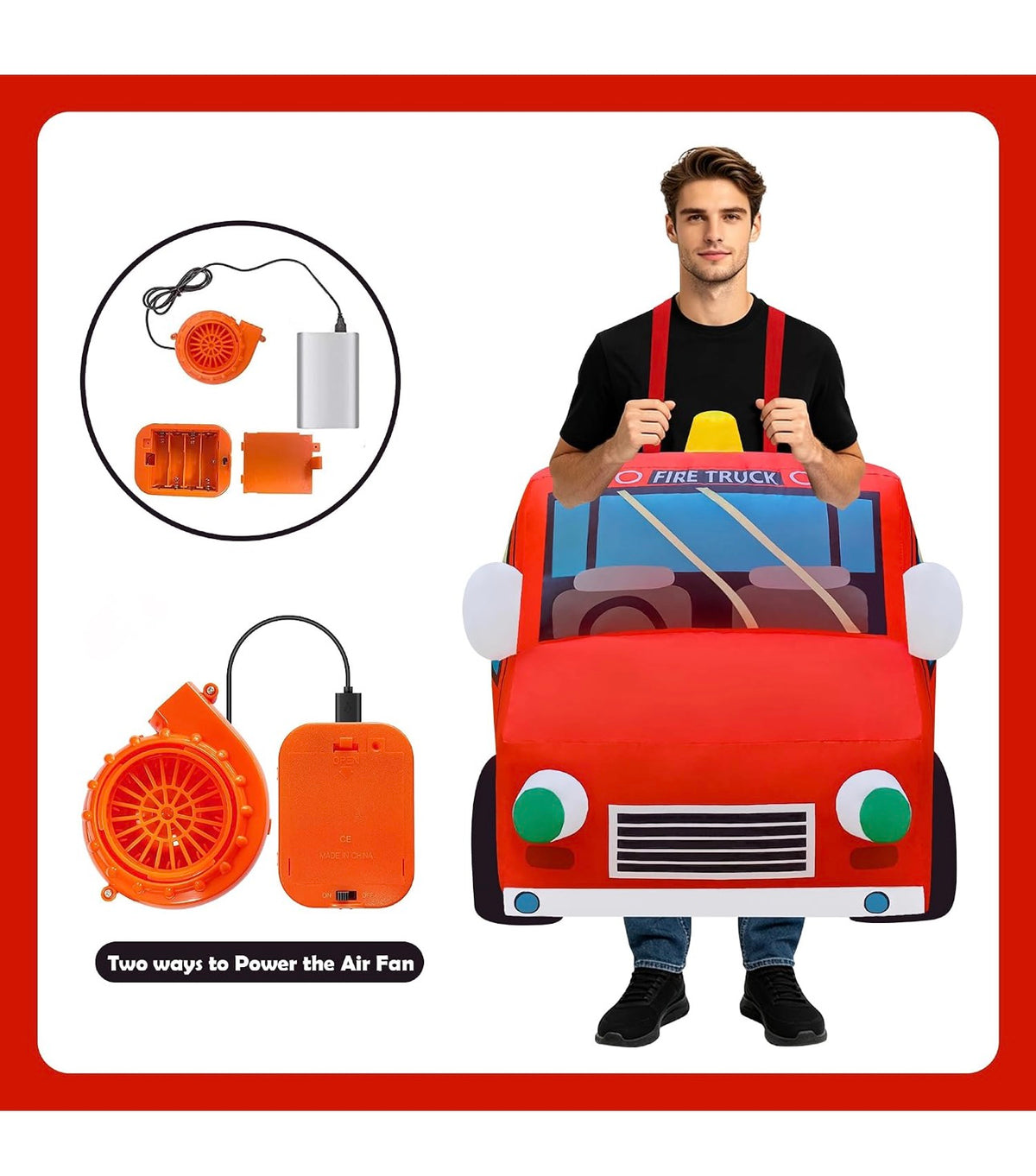 Inflatable fire truck costume