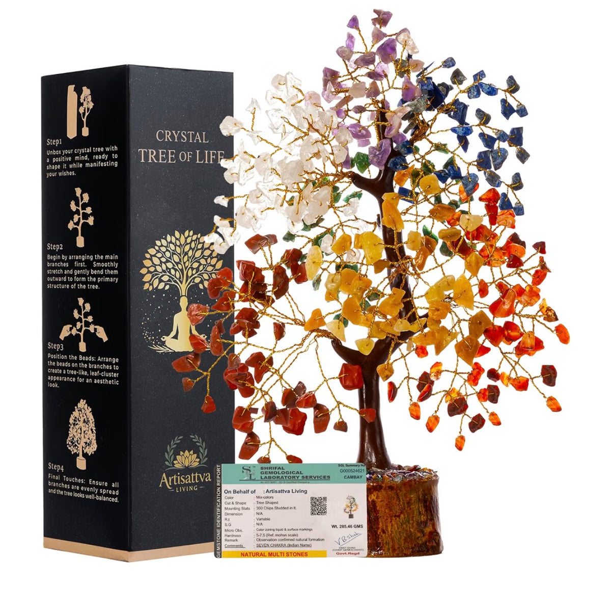 7 Chakra Crystal Tree of Life home decor