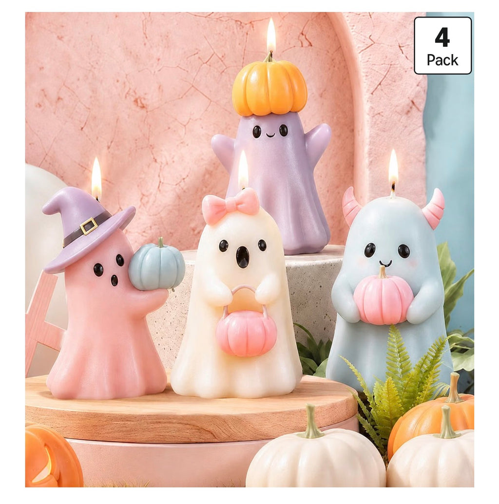 Halloween ghost candle set