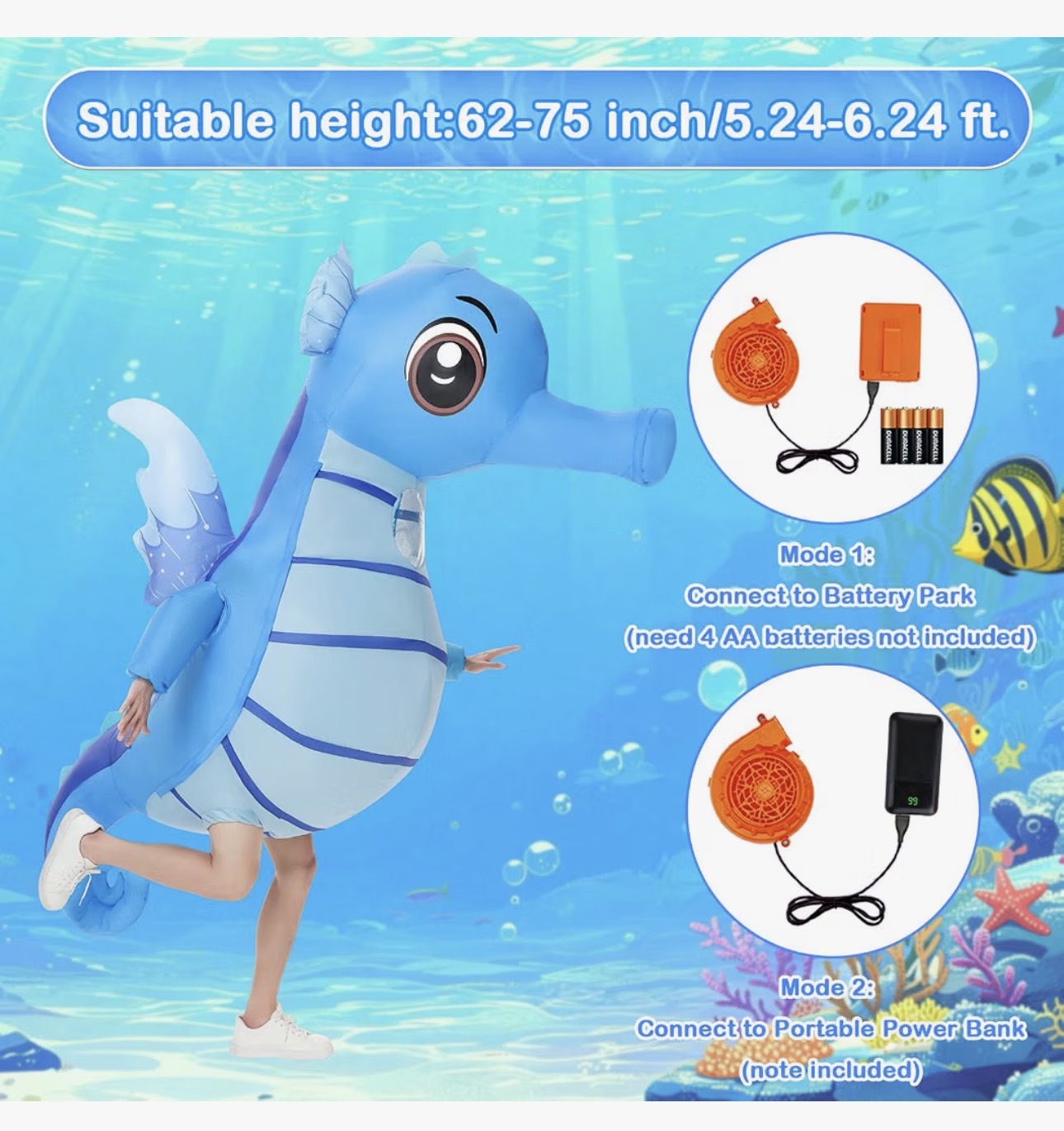 Inflatable seahorse