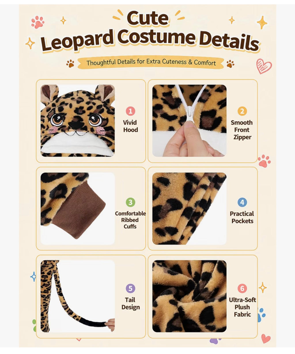Girls Cheetah age 7-8