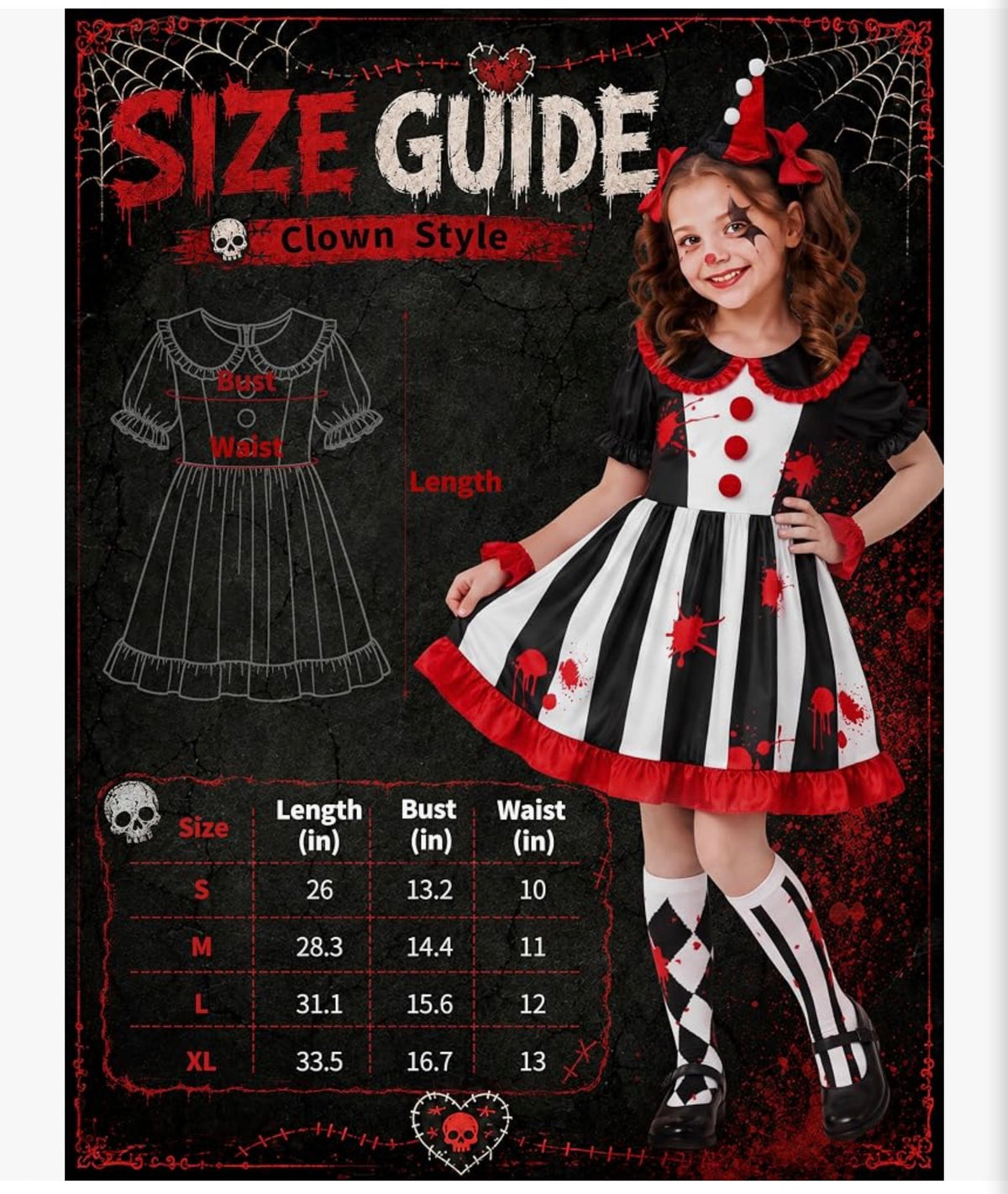 Girls Clown medium