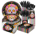 168pcs Day of the Dead plates & napkins