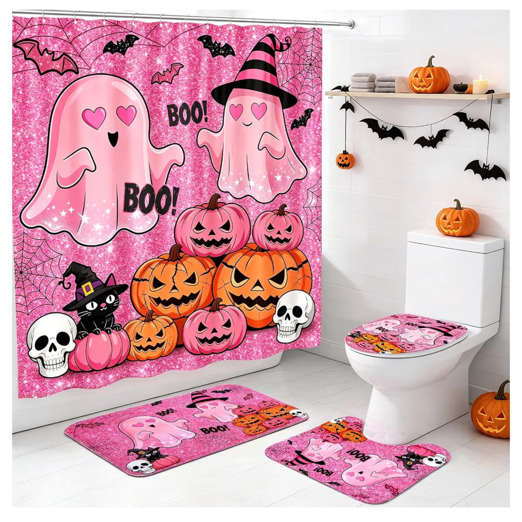 Halloween Shower Curtain Set 4pcs