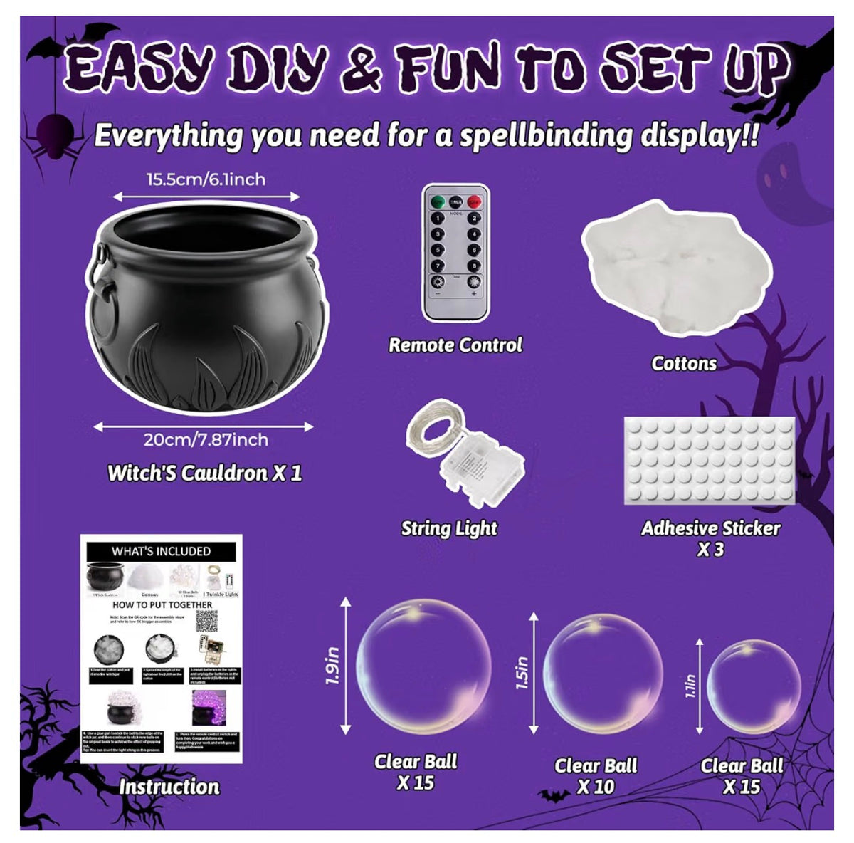 Bubbling Witch Cauldron Decorations