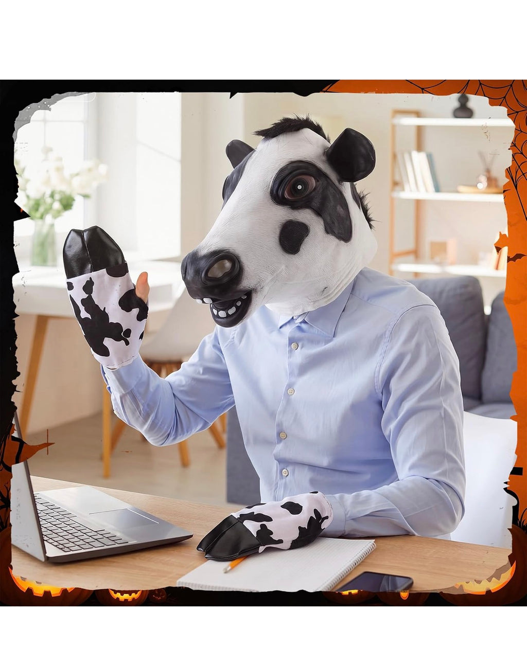 Cow mask and gloves