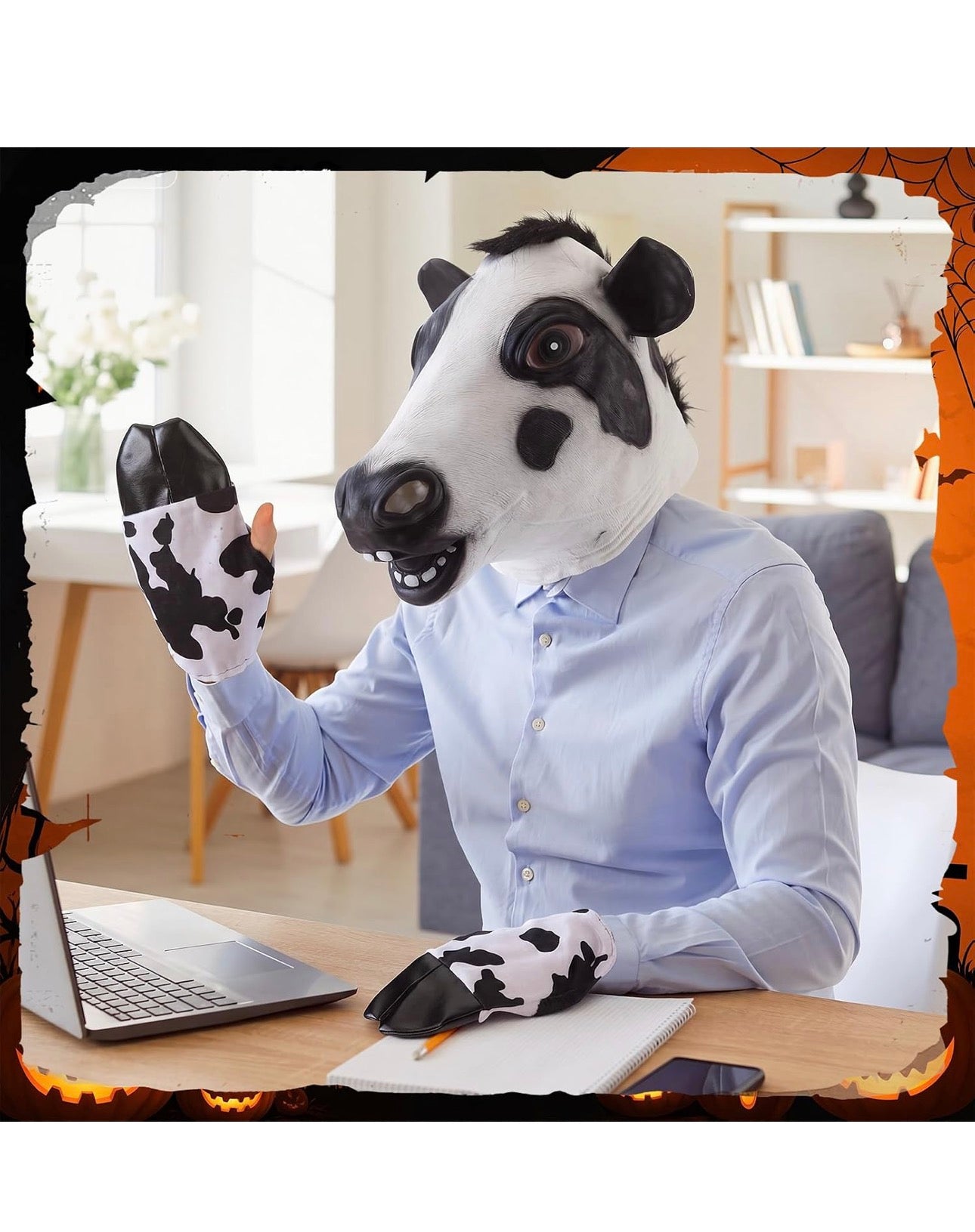 Cow mask and gloves