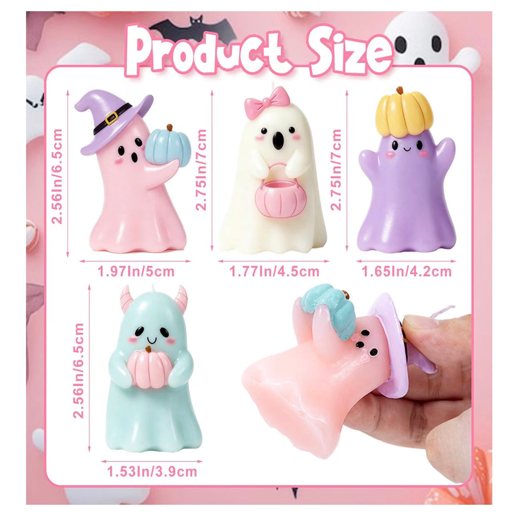 Halloween ghost candle set